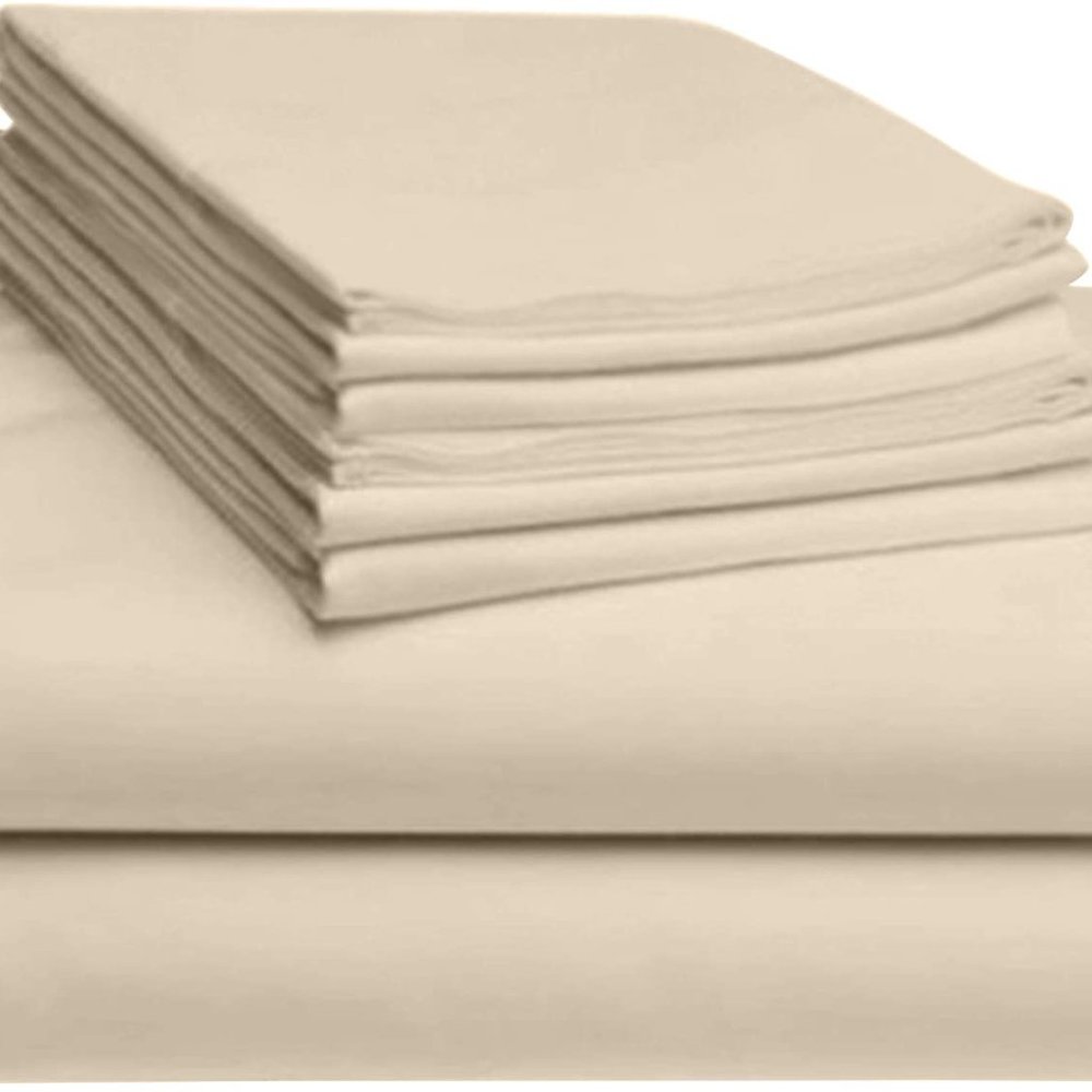Luxury Bamboo 6 Piece Sheet Set, Cream